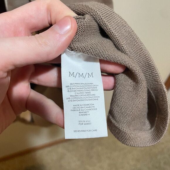 Cabi Size M Genteel Long Duster Cardigan Sweater Brown Button Front Belted - Picture 10 of 15